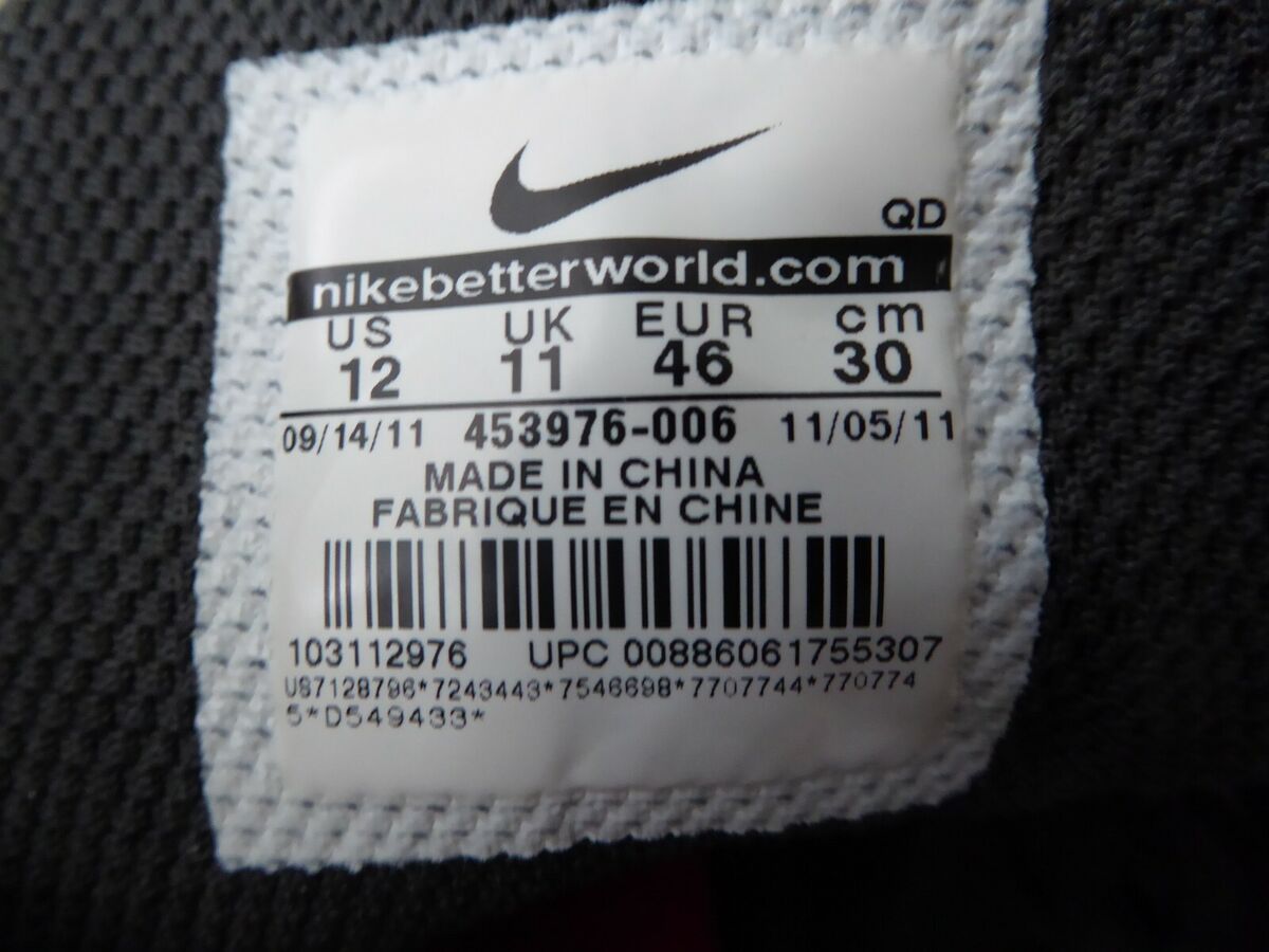 NIKE 2011 Air Max AIRMAX 453976-006 Running Mens Sz 12 Black NIKE 2011 Air Max AIRMAX 453976-006 Running Mens Sz 12 Black
