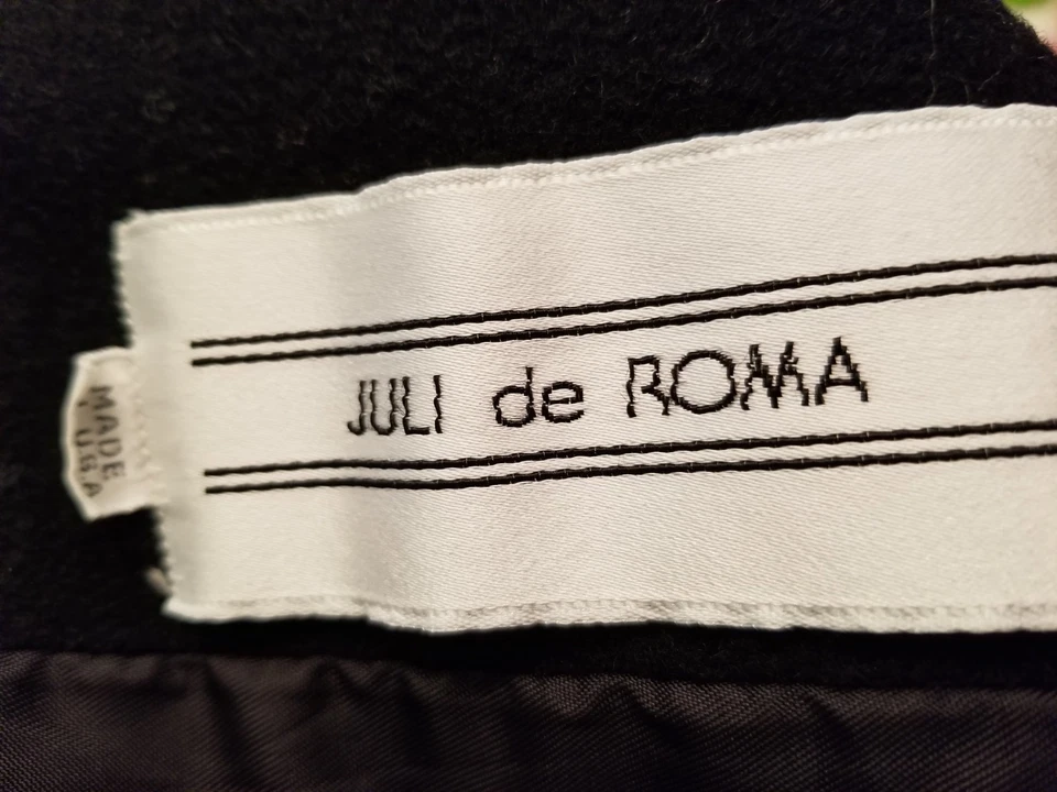 Abrigo Chaqueta Mujer Juli de Roma Talla 12 14 M L Mediano Grande Negro Foto 2 de 4