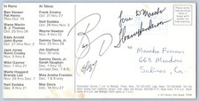 Bill Cosby Florence Henderson Signed Harrah's Casino Lake Taho NV Postcard 1977