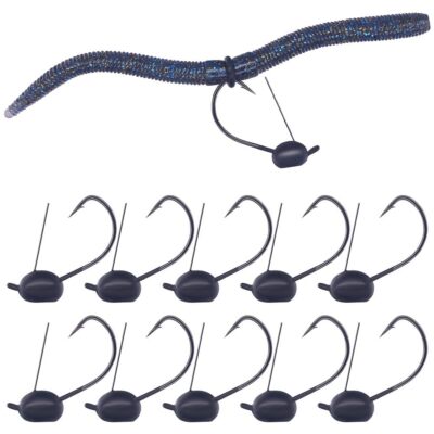 Weedless-Wacky-Rig-Hooks-Weedless-Jig-Head Worm Weights Hook for Bass Fishing...