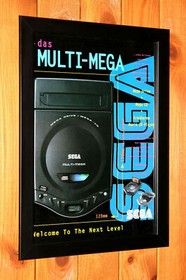 Sega Genesis Sega CD (Sega Mega-CD) Vintage mini Rare Promo Poster / Ad Framed