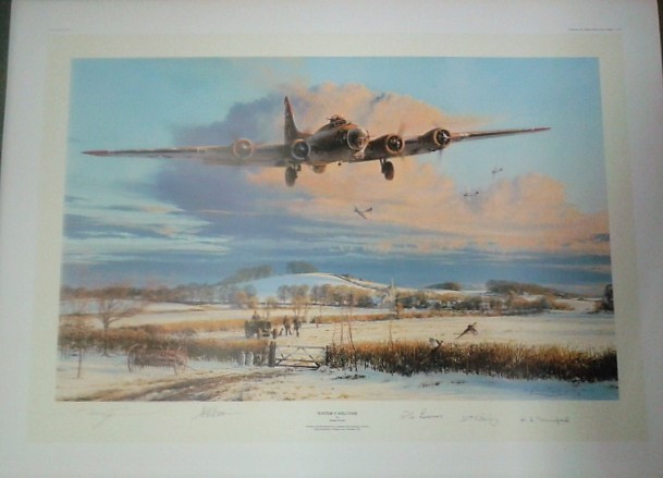 Winter's Welcome by Robert Taylor aviation art print signed by