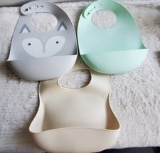 2 Cloud Island Silicone Bibs  1 Mix Brand