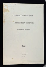 J. Percy Priest Reservoir Corps of Engineers Chart/Map - Revised April 1982