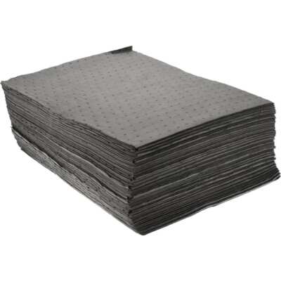 100 Pack Universal Sorbent Pads, 17'' Long x 15'' Wide, Polypropylene