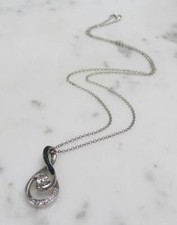 Diamond Sterling Silver Pendant w/ 20" Sterling Silver Chain  5.5g  7-B699