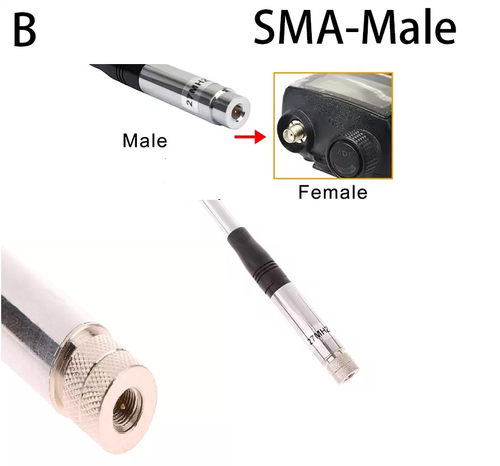 Teleskopowa antena CB 27mhz BNC SMA męska SMA żeńska SDR Quansheng UV-K5 UV-K6 HF - Zdjęcie 13 z 21