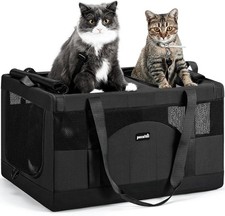 Dual Compartment Pet Carrier for Multi-Cat Small Dog Owners, Car Safety, 4706