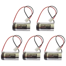 5-Pack CR123A 3V with Plug 1400mAh High-capacity High-Performance Batteries