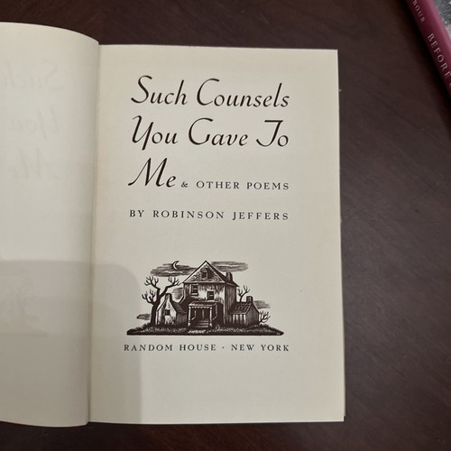 Robinson JEFFERS / Such Counsels You Gave to Me and Other Poems 1st Edition 1937 - Bild 3 von 6