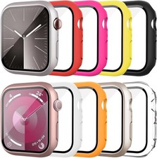 10 Pack Case with Tempered Glass Screen Protector for Apple Watch 44mm Bumper