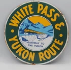Vintage White Pass & Yukon Route Railway Railroad Porcelain Enameled Metal Sign