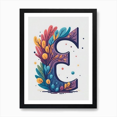 Colorful Letter E Illustration 22 A Framed Wall Art Poster Canvas Print Picture