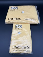 NOS Vintage Lady Pepperell Double Fitted Sheet  2 Pillowcases Yellow