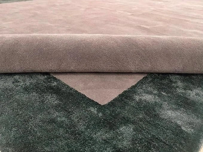 Solid Color Hand Tufted Viscose/Wool Area Rug in White Carpet, Luxury Carpet - Image 4 of 4