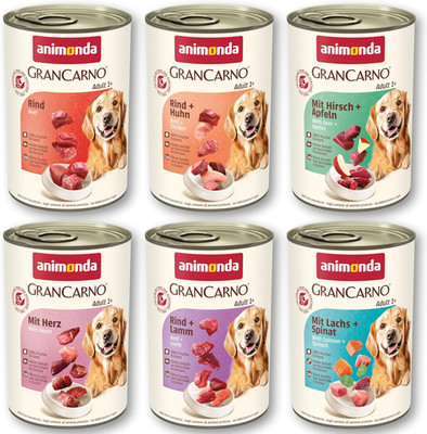 Animonda Grancarno Adult Herzhafte Variation (6 X 400 G), Hunde Nassfutter Für A