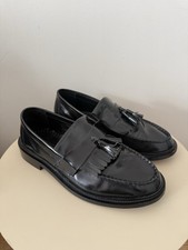 Mens Blakeseys Black Leagher Tassel Penny Loafers Size 9 / 43
