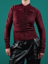 Jeremy Scott Adidas Women's Burgundy zip up jacket