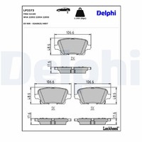 Delphi Bremsbelagsatz Scheibenbremse LP3373 FüR Insignia Opel Z18 Sport Sports
