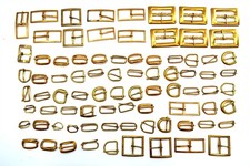 Lot of 82 Vintage Belt Buckles Brass and Brass Toned Mixed with Duplicates N3 