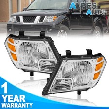 Pair Chrome Housing Headlights Headlamps Assembly For 2009-2021 Nissan Frontier