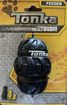 Tonka Tri-Stack Tread Feeder Dog Toy, Lightweight, Durable and Water Resistant,