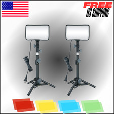 LED Video Light with Adjustable Tripod Stand/Color Filters 920 Lumens 2 Packs