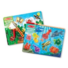 Melissa Doug Magnetic Wooden Puzzle Game Set Fishing and Bug Catching