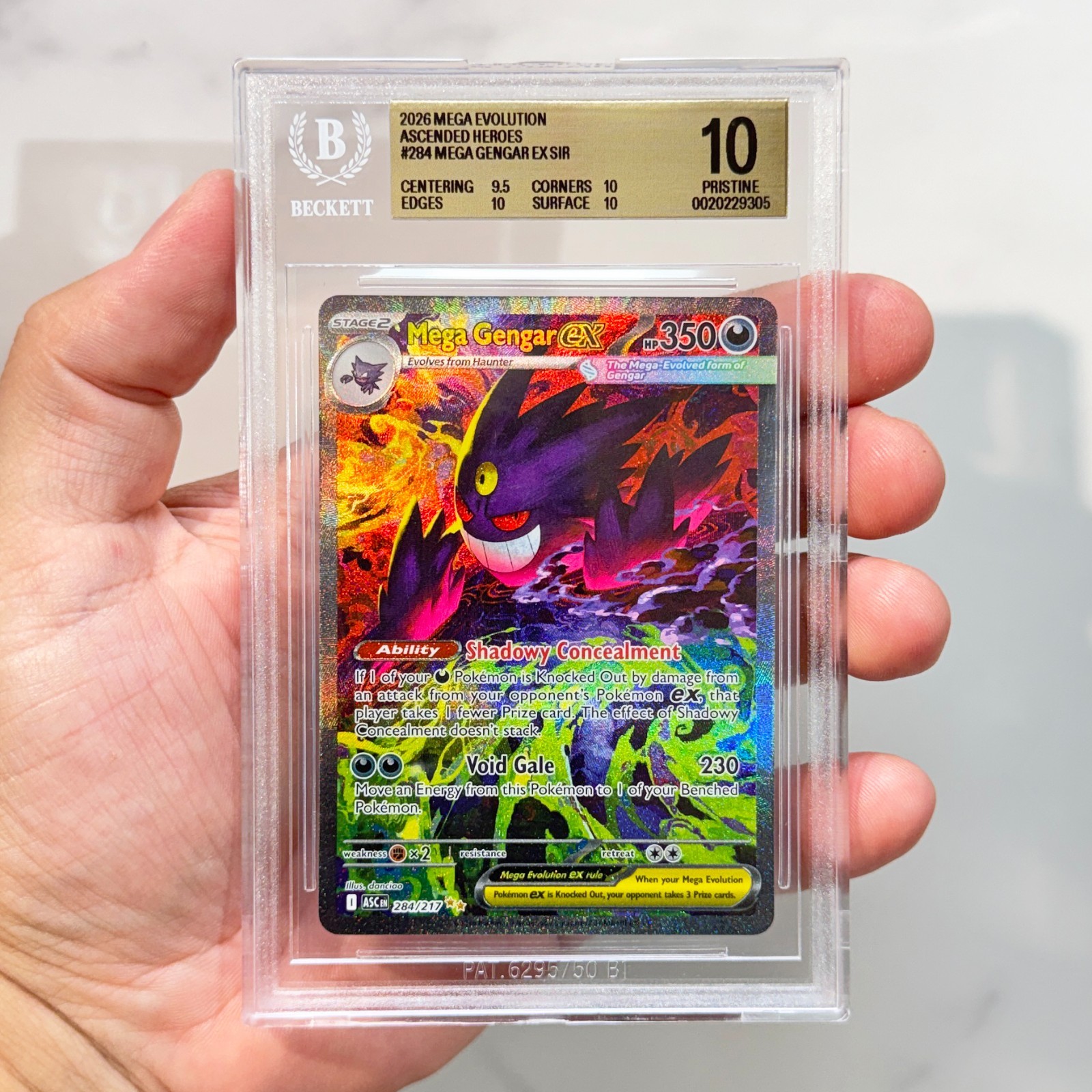 Mega Gengar ex – BGS 10 Pristine – 2026 Pokémon Ascended Heroes #284