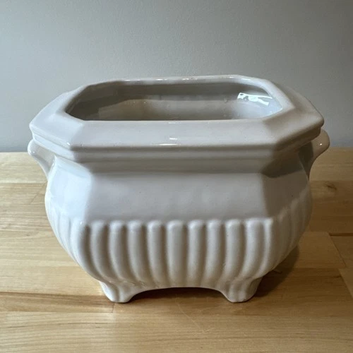 Vintage McCoy Pottery  Footed Planter - White