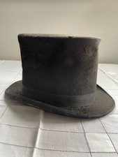 Antique gentlemen's top hat, black beaver, 1930s by Chapin Astor Place NYC