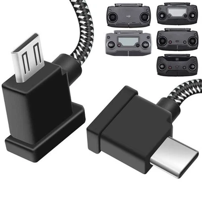 1FT Micro to USB C Remote Controller Cable for DJI Mavic 1 foot, Black - Image 1 of 4