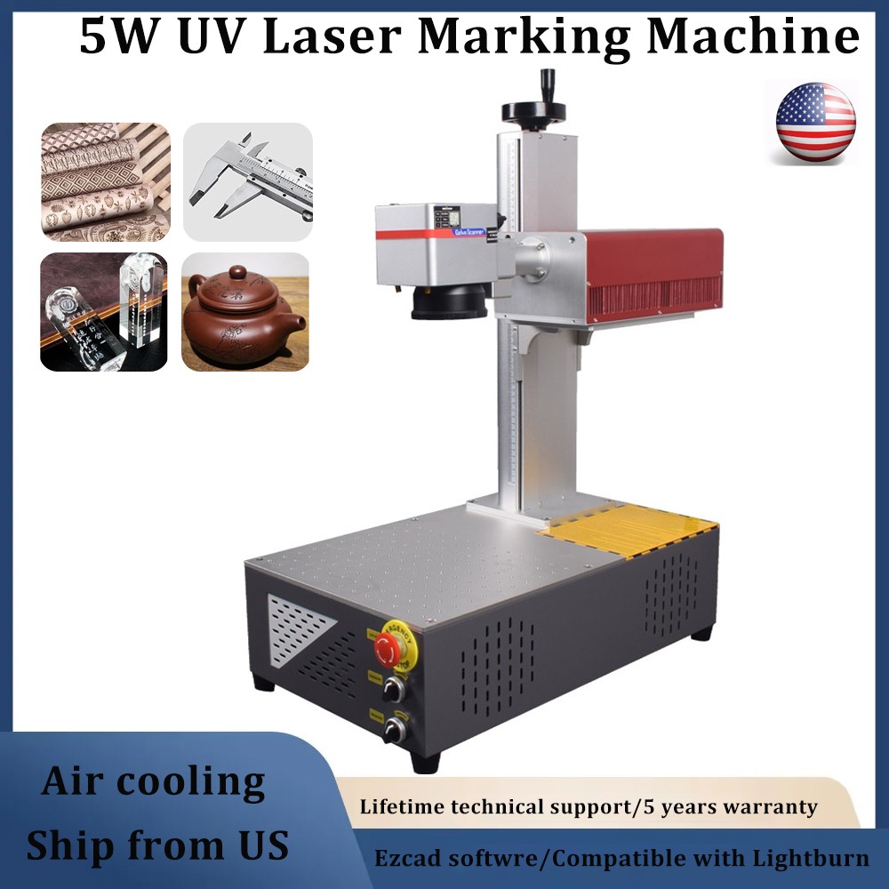 5W 355nm UV Laser Marking Engraver Machine Air Cooling For Glass Wood PVC Metal