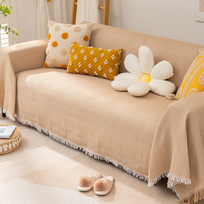 Non-Slip Sofa Cover Cotton Blend Couch Protector – Soft Washable Throw - Image 4 of 4