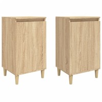 Nachttische2Er Set Sonoma Eiche 40X35X70 Cm Holz Nachtschrank