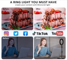 5 Inch Desk Ring Light Telescopic Stand USB Dimmable for Zoom Makeup Streaming