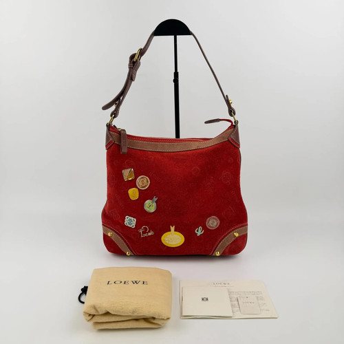 Loewe Anagram 160th Anniversary Limited Edition Shoulder Bag Top Handle Red