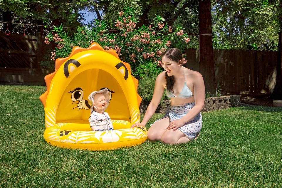 Baby Lion Inflatable Wading Pool with Canopy 40 Inch for Toddlers Summer Fun - Image 4 of 4