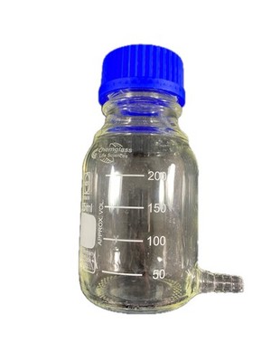 CHEMGLASS DURAN 250mL Transfer Bottle 1/4'' Hose Barb GL-45 Cap CLS-1423-250 A