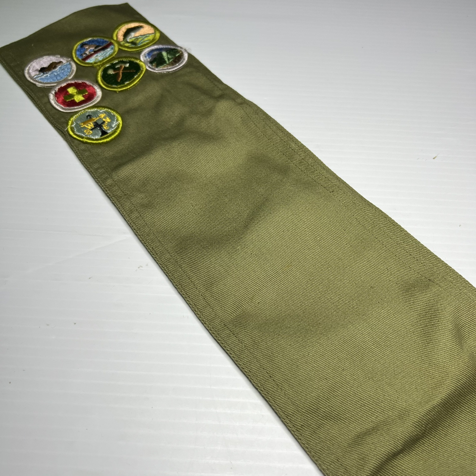 BSA Olive Green Sash with 7 Merit Badges 30" Long MB-139