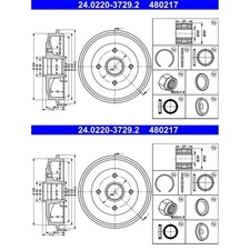 2X ATE 203,0mm BREMSTROMMELN HINTEN PASSEND FÜR CITROËN C2 C3 PEUGEOT 1007 206 2X ATE 203,0mm BREMSTROMMELN HINTEN PASSEND FÜR CITROËN C2 C3 PEUGEOT 1007 206