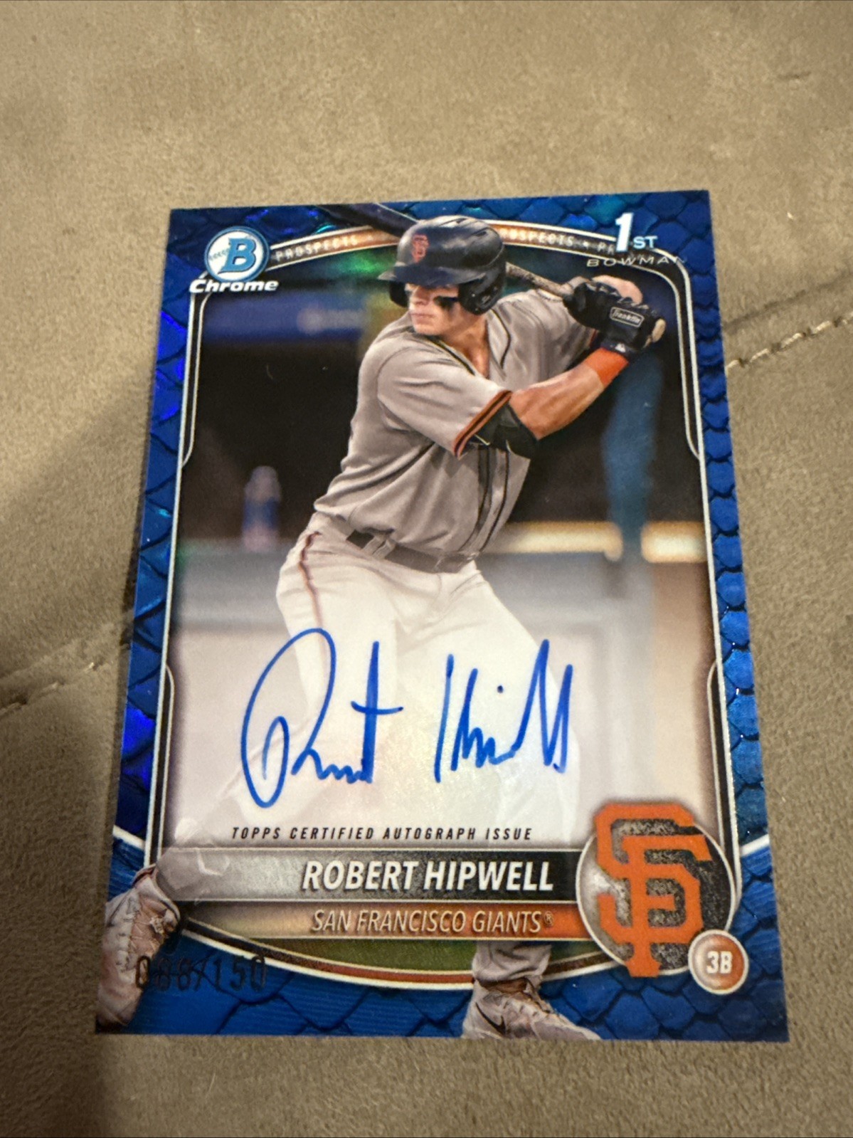 2025 1st Bowman Chrome Robert Hipwell  Reptilian Blue CPA-RH Refractor Auto /150