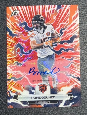 2025 Topps Resurgence Rome Odunze Red Static Auto /5 Chicago Bears Football