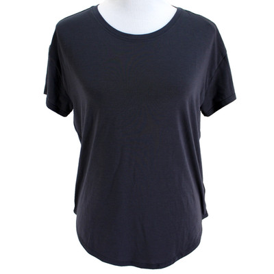 Athleta Move With Ease Tee Shirt Womens Size S Gray Short Sleeve Rounded Hem