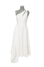 Odd Muse Womens The Ultimate Muse Asymmetric Midi Dress White One Shoulder BNWT