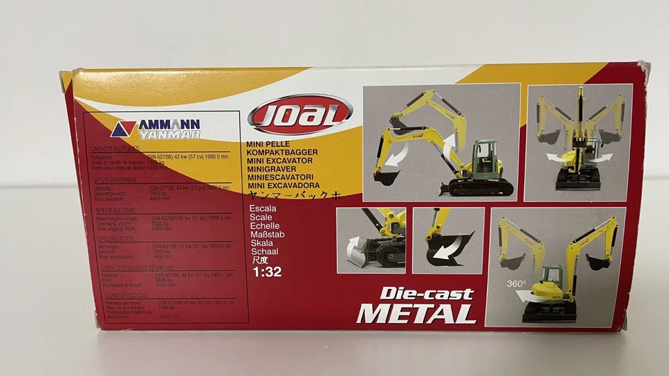 Joal Die-Cast Ammann Yanmar Mini Excavator - Immagine 3 di 4