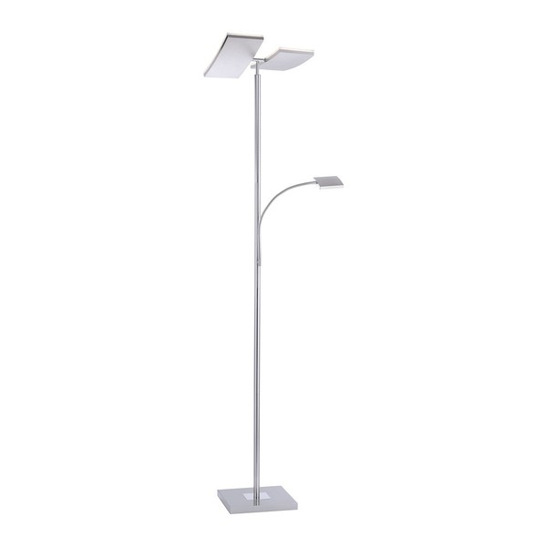 Led Stehleuchte Stahl Dimmbar Deckenfluter Mit Leseleuchte Touchdimmer Modern-image