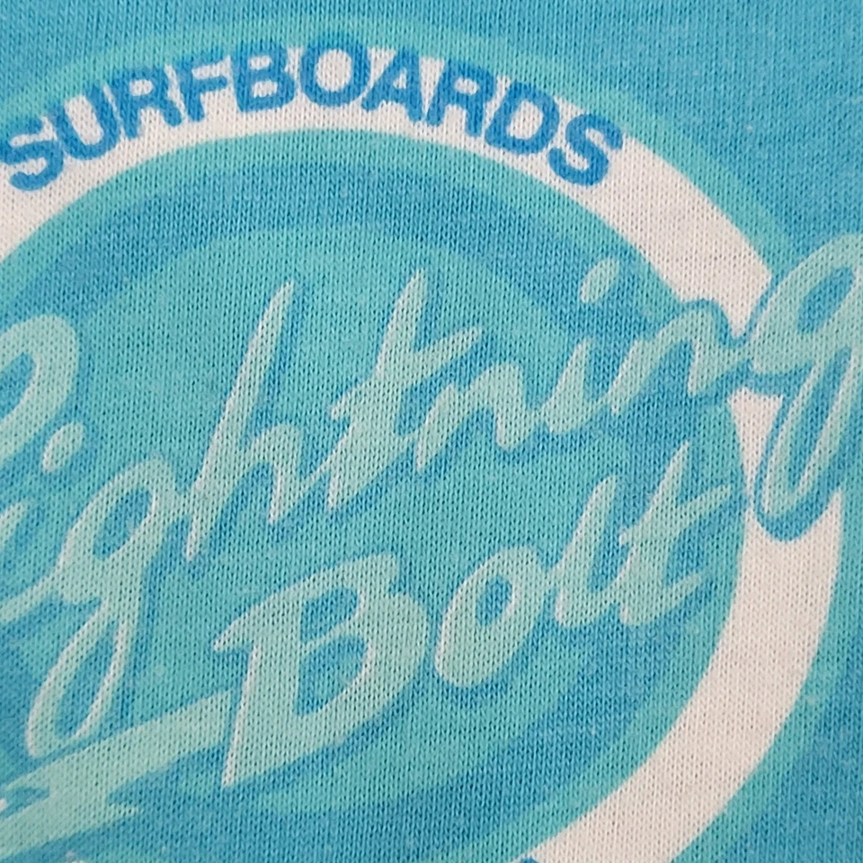 Camisa de surfista Lightning-Bolt vintage para adolescentes grande 18x24 azul Foto 4 de 4