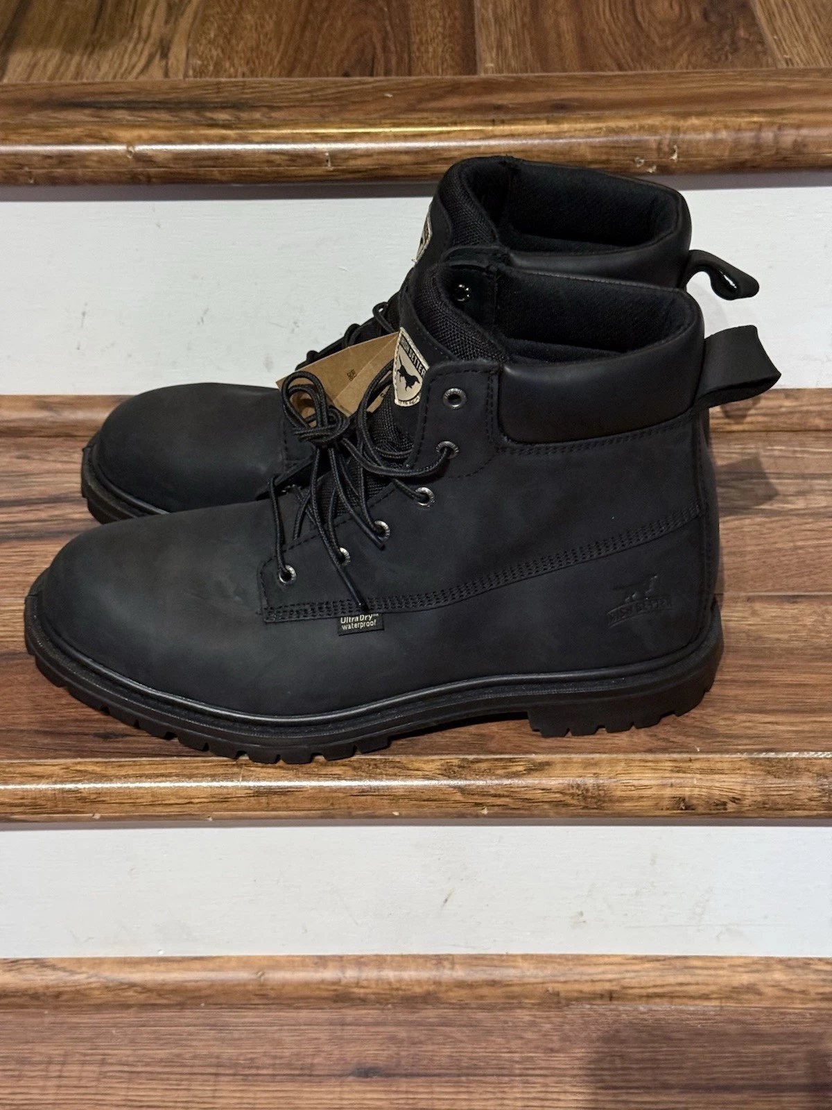 NWOB Irish Setter Black Leather Work Boot Mens Size 12 E2