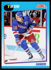 Tim Kerr, 1991-92 Score Canadian Bilengual, #565, New York Rangers,